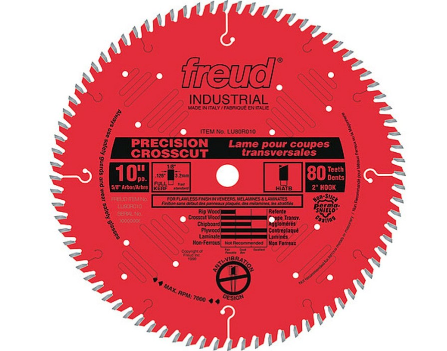 Machinery * | Freud Fre-Lu80R010 10 80 Tooth Full Kerf Hi-Atb Precision Crosscut Saw Blade Best Quality