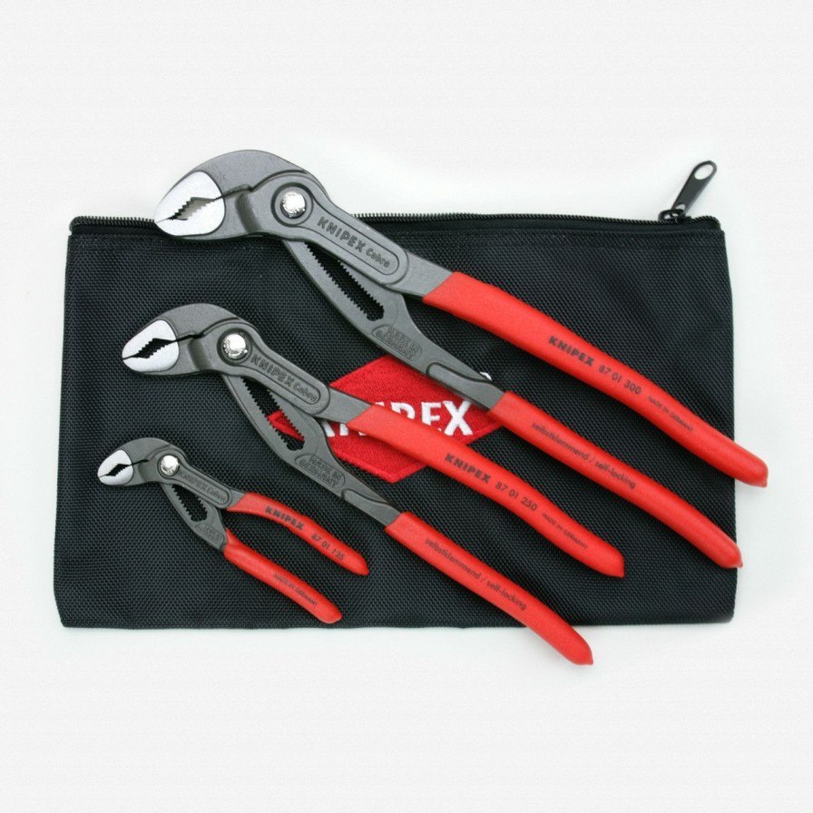 Hand Tools * | Knipex Knip-9K0080122Us 3 Pc Cobra Pliers Set W/ Keeper Pouch, 5 , 10 & 12 Best Choice