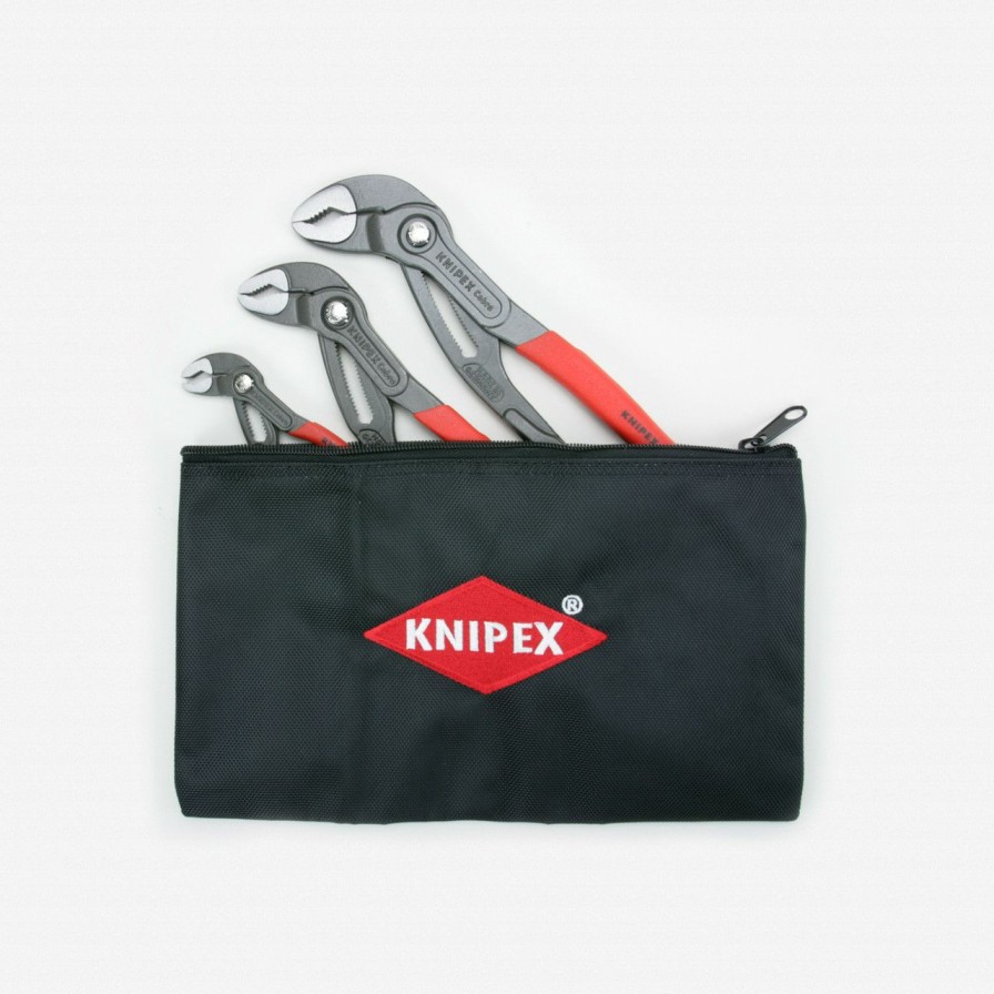 Hand Tools * | Knipex Knip-9K0080122Us 3 Pc Cobra Pliers Set W/ Keeper Pouch, 5 , 10 & 12 Best Choice