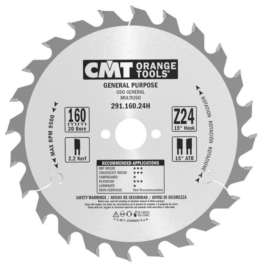 Machinery * | Cmt Orange Tools Cmt-29116024H General Purpose For Festool 160 Mm X24 20 Mm Bore Original