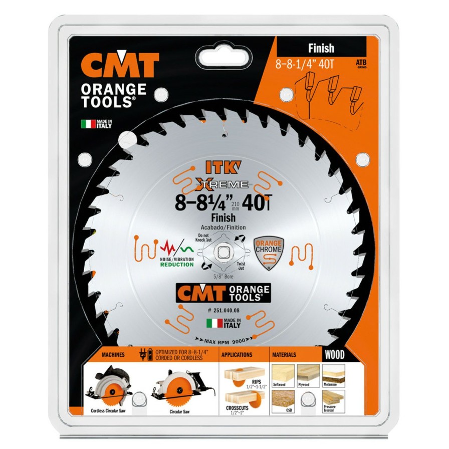 Tool Accessories * | Cmt Orange Tools Cmt-25104008 8-8-1/4 X 40T Fine Finish Wood Blade Best Choice