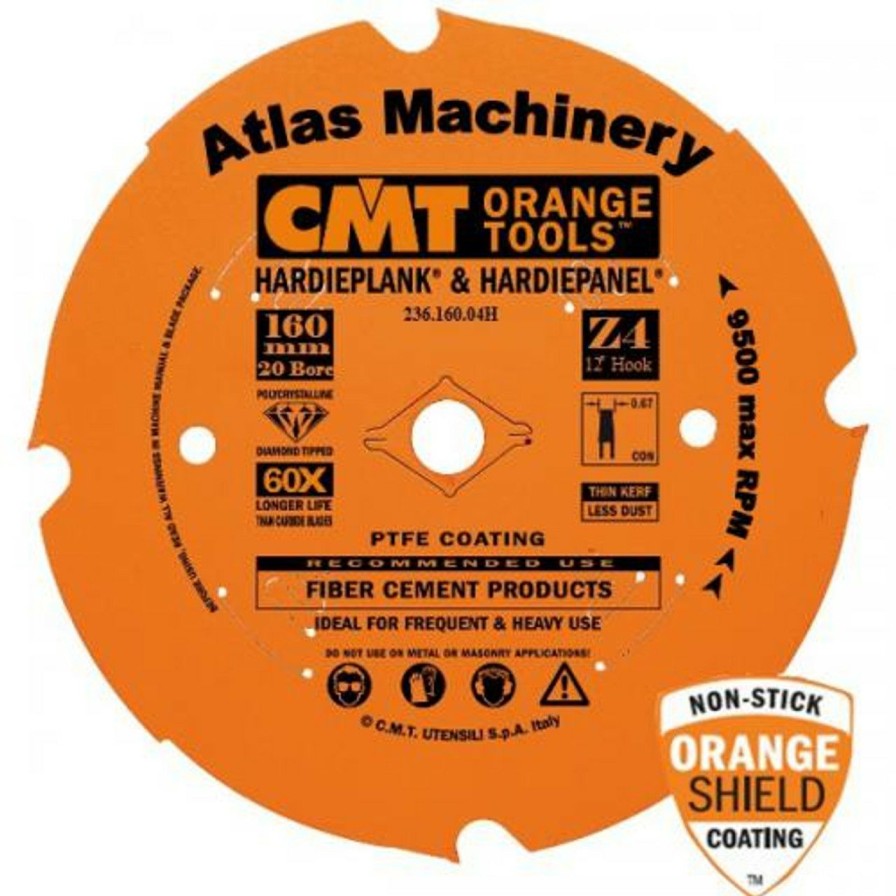 Tool Accessories * | Cmt Orange Tools Cmt-23616004H Cmt Fibre Cement Diamond Blade For Track Saws 4 Tooth, 20Mm Bore Hot Sell