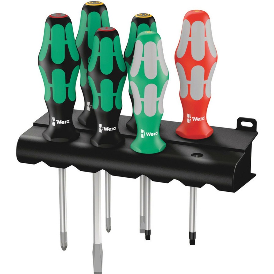 Hand Tools * | Wera Tools Wera-05347778001 334/368/6 Kraftform Screwdriver 6-Piece Set & Rack Wholesale