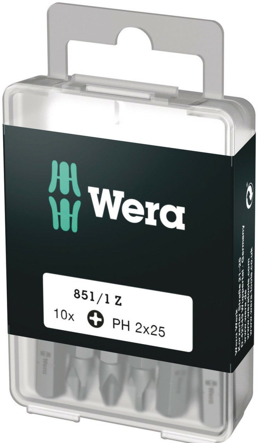 Tool Accessories * | Wera Tools Wera-05072401001 851/1 Z Ph 2 X 25Mm Diy Bits (10-Pieces) Bestsellers