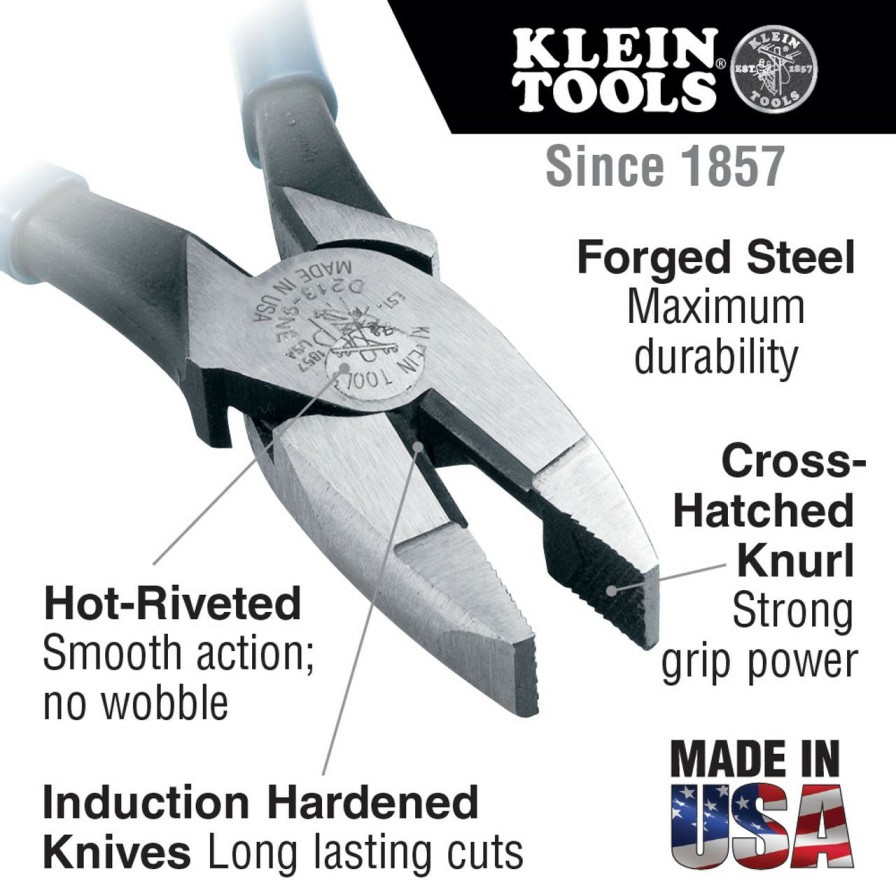 Hand Tools * | Klein Kle-D2139Ne 9In Heavy Duty Lineman'S Pliers New England Nose Wholesale