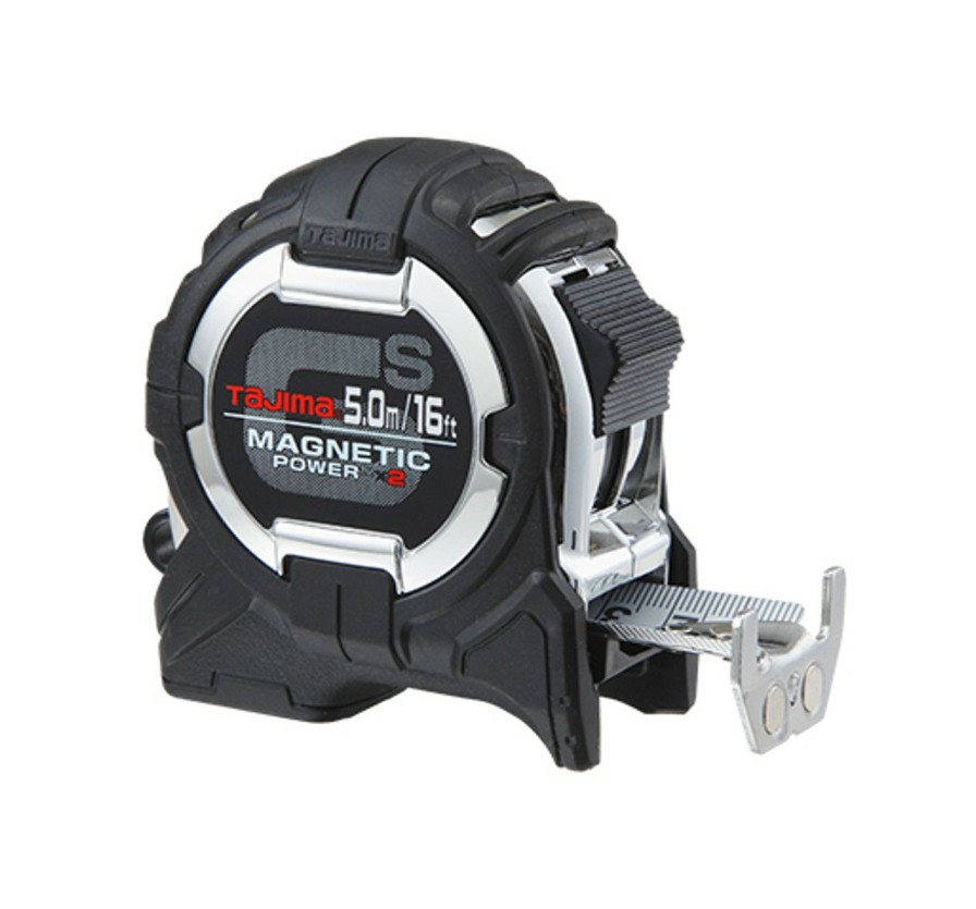 Hand Tools * | Tajima Taj-Gs-Sc16/5Mbw Gs-Lock, 16Ft/5M X 1In Strong Tape & Magnetic Power X 2 With Compatible Clip New