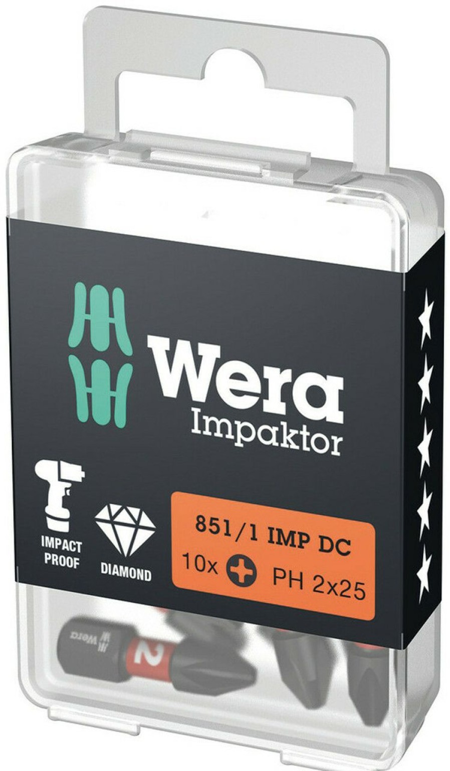 Tool Accessories * | Wera Tools Wera-05057616001 851/1 Imp Dc Ph 2 X 25Mm Bits Impact (10-Pieces) Crazy Deals