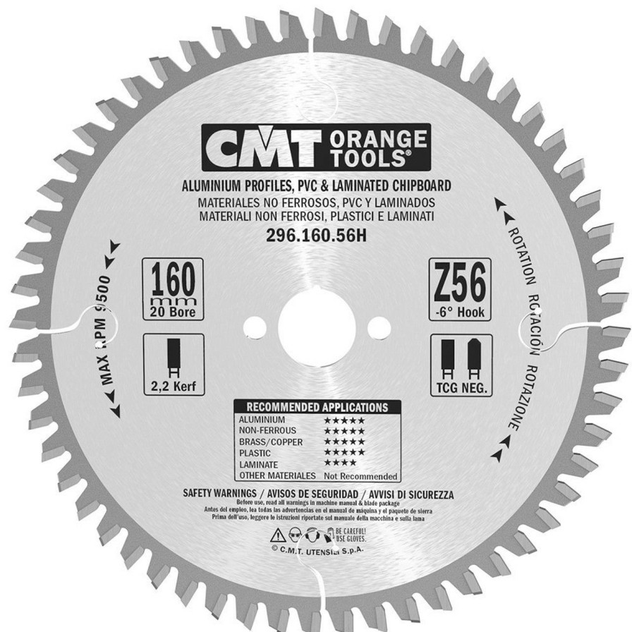 Machinery * | Cmt Orange Tools Cmt-29616056H Laminate & Non-Ferrous Metal Circular Saw Blade 160Mm X 56-Tooth, 20Mm Bore Exclusive