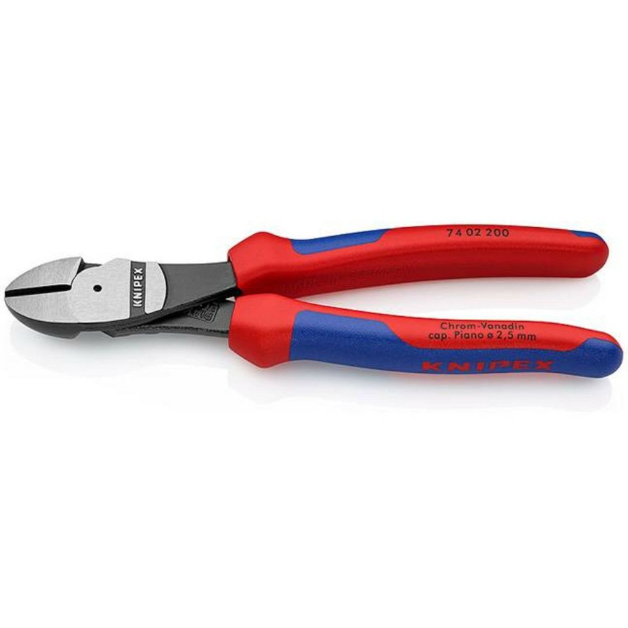 Hand Tools * | Knipex Knip-7402200Sba High Leverage Diagonal Cutter Black With Multi-Component Grips 8 In Featured