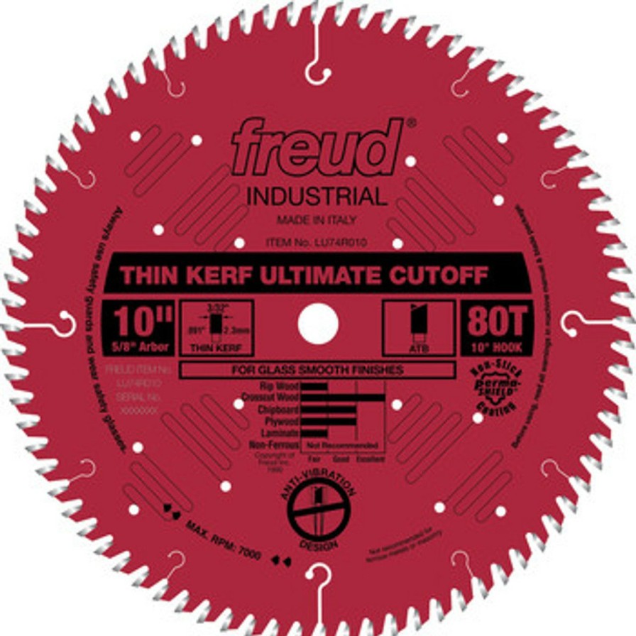 Machinery * | Freud Fre-Lu74R010 10 80 Tooth Thin Kerf Ultimate Cutoff Saw Blade New