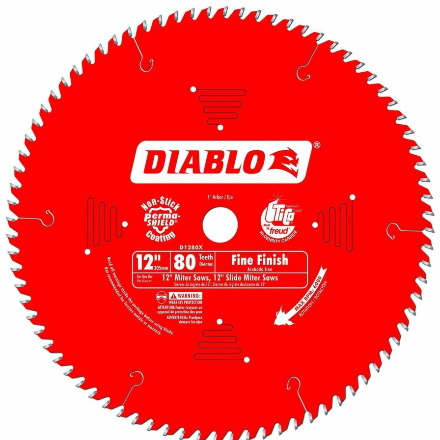 Tool Accessories * | Freud Fre-D1280X Diablo 12-Inch 80 Tooth Atb Crosscutting Saw Blade With 1-Inch Arbor Bestsellers