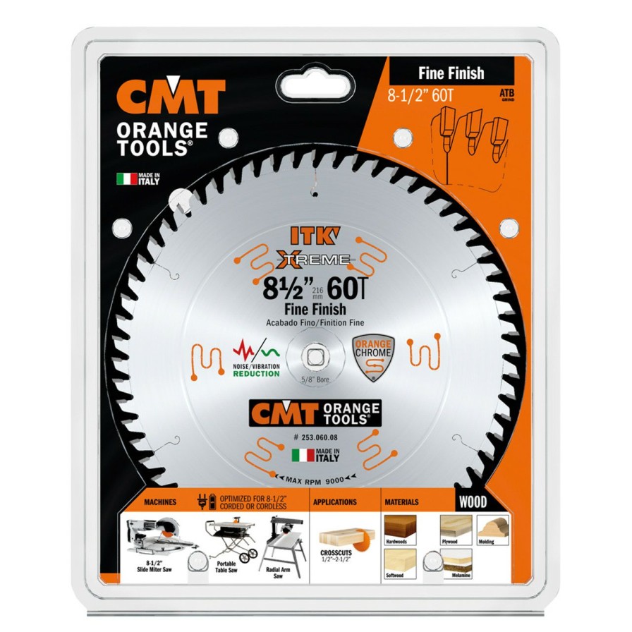 Tool Accessories * | Cmt Orange Tools Cmt-25306008 8-1/2 X 60T Fine Finish Wood Blade Online Discount