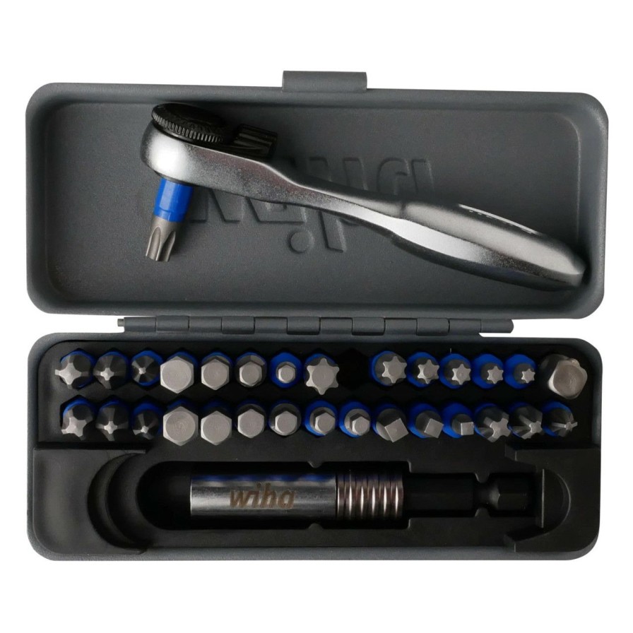 Hand Tools * | Wiha Tools Wiha-76889 32 Piece Gobox Terminatorblue Mini Ratchet And Impact Bit Set Bestsellers