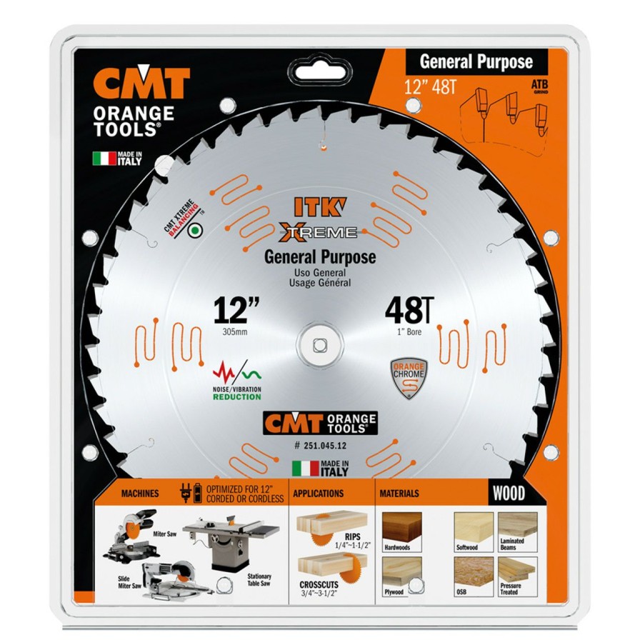 Tool Accessories * | Cmt Orange Tools Cmt-25104512 12 X 48T General Purpose Wood Blade Online