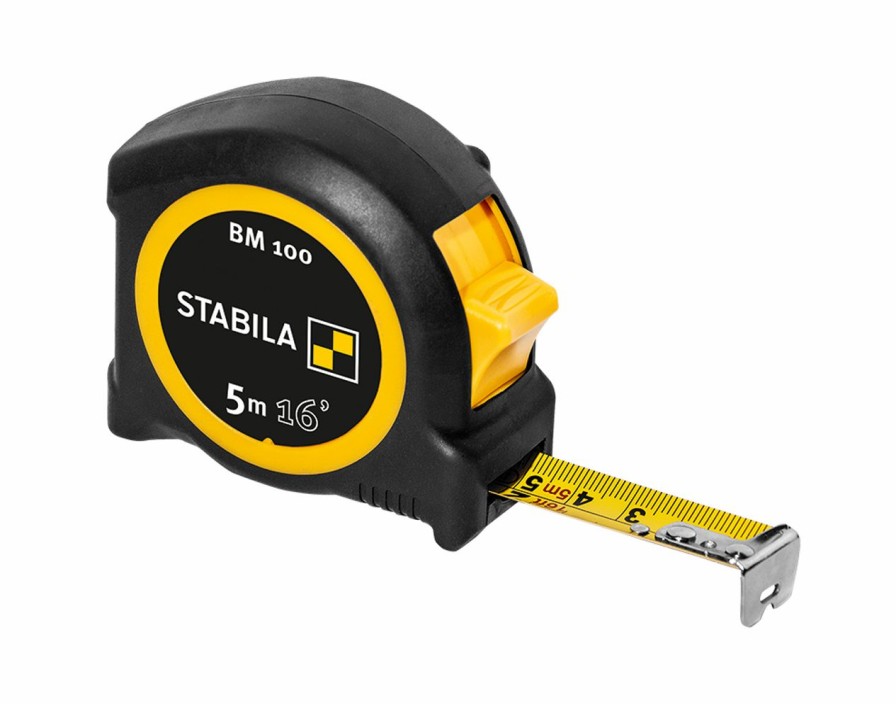 Hand Tools * | Stabila Stab-30816 Pocket Tape Bm 100, 16 (5 M), Cm/Inch Scale Free Delivery