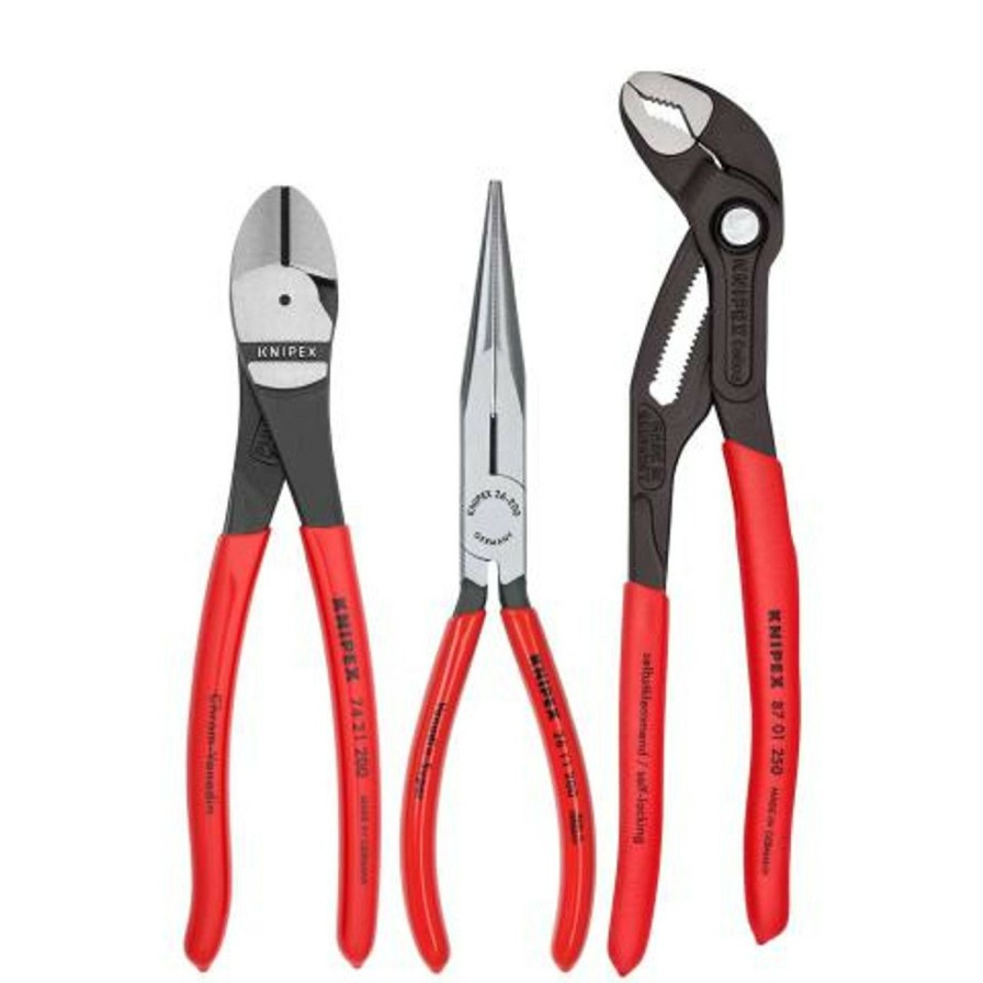 Hand Tools * | Knipex Knip-002008Us2 3 Pc Universal Cobra Pliers Set Online Discount