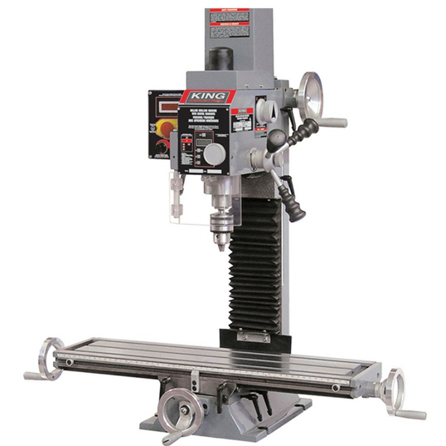 Machinery * | King Industrial King-Kc-20Vs-2 1 Hp Milling And Drilling Machine 13 , 1 Hp, 120V With Digital Read Out Online Sales