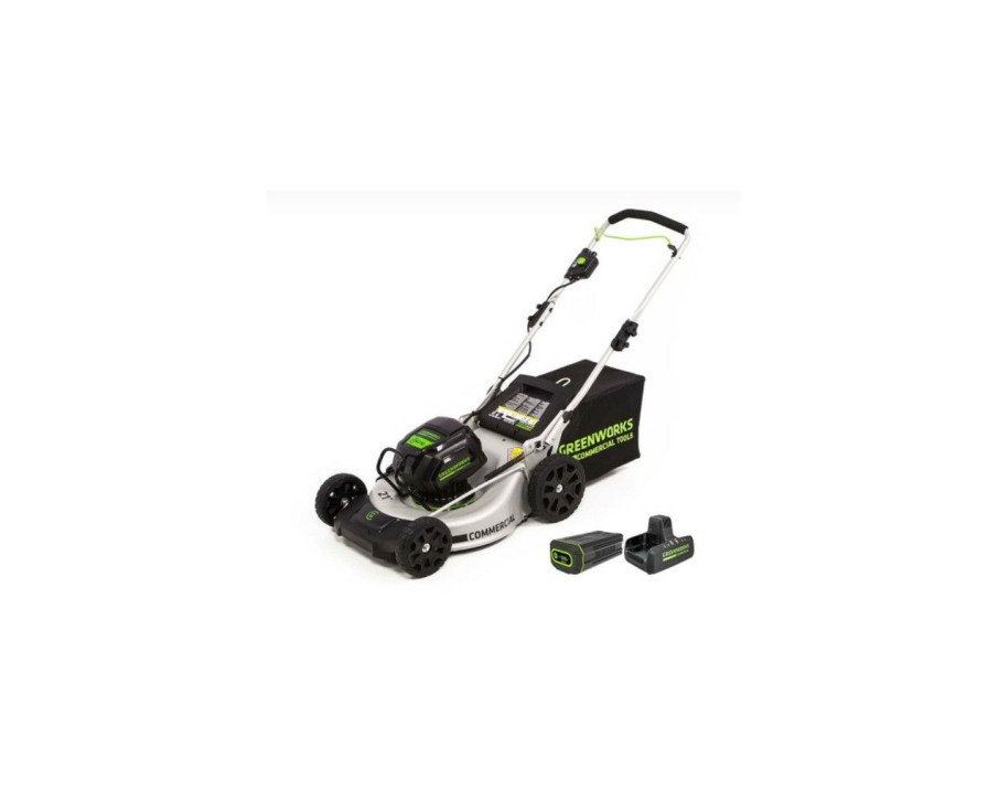 Power Tools * | Greenworks Commercial Green-Gm210-5Dp 82V 21In Brushless Push Mower Kit W/ 5.0Ah Battery & 8A Dual Port Charger Quality Guarantee