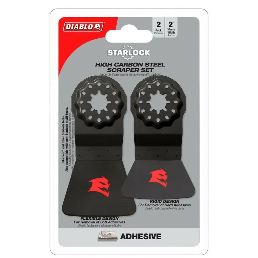 Tool Accessories * | Freud Fre-Dosscrp2 2 Starlock Steel Scraper Blade 2Pk Set Flexible / Rigid Cut Price